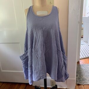 Periwinkle/lavender gauze smock/dress, free people L.